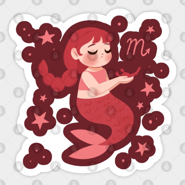 Scorpio Mermaid Sticker by Lobomaravilha